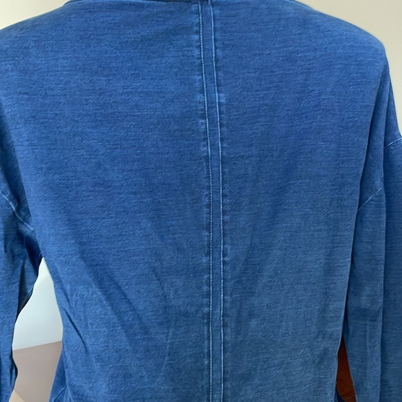 WHBM Dark Denim T Shirt with 3/4 Sleeves . - Picture 4 of 8